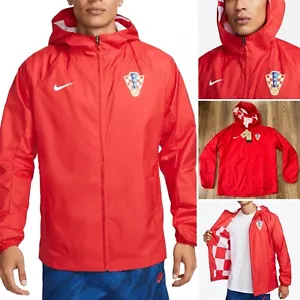 Nike Croatia Official National Team Soccer Waterproof Hooded Jacket DN1076 657 L - Picture 1 of 12