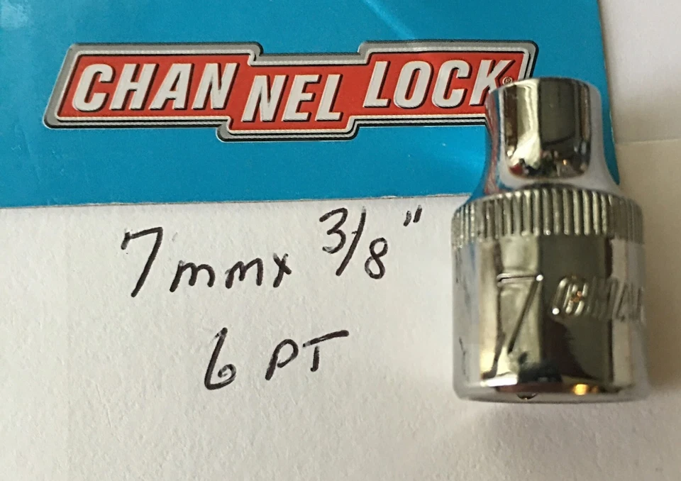 CHANNELLOCK  7 mm  x 3/8" DR  METRIC  SOCKET  6 Point Free USA Shipping - Image 1 of 4