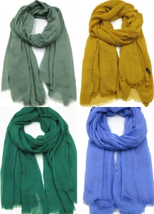 Women Crinkled Soft Scarves Girls Beach Summer Wrap Round Long Head Scarf 3498 - Picture 1 of 20