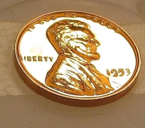 1953  Choice  Proof  Wheat Cent " Decent Original Red Coin " #715 ~ 18 Cover