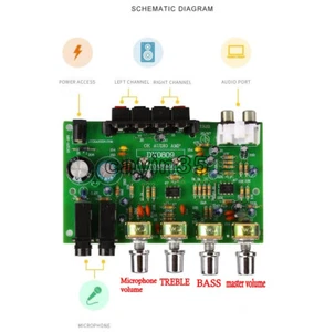 40W + 40W Stereo Audio Verstärker Platine Digital Mikrofon Verstärker Klangregelung - Bild 1 von 6