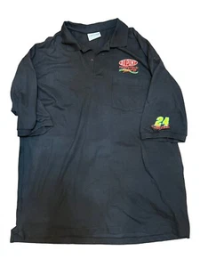 VTG Jeff Gordon Nascar Polo Men's XXL Dupont Motorsports Shirt BLACK NEON - Picture 1 of 4