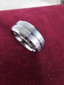 Gunmetal Tungsten Ring with Etched Design Anniversary Gift Wedding Band - Picture 1 of 8