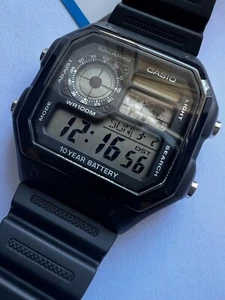 Casio AE1200WH, 304 schwarzes Edelstahlgehäuse, Mineralglas, Kautschukarmband - Bild 1 von 24