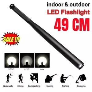 49CM Baseball LED Flashlight Security Selfdefence Waterproof Baton Alloy Torch - Picture 1 of 13