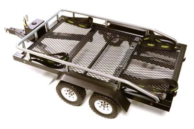 Machined Alloy Flatbed Dual Axle Car Trailer Kit for 1/10 Scale RC 580x320x110mm - Image 1 of 4