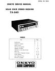 Service Manual Instructions for ONKYO TX-560