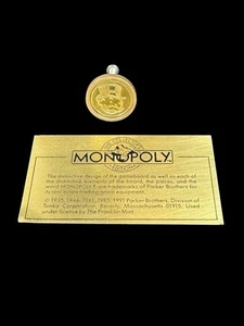 Franklin Mine 1991 Monopoly Replacement Brass Drawer Handle/Pull & Plaque - Picture 1 of 5