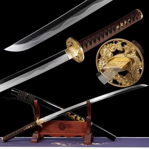 Japanisches Schwert Samurai Katana scharfer Ton gehärtet 1095 High Carbon Stahl Klinge - Bild 1 von 12