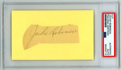 Auténtico autógrafo firmado por Jackie Robinson corte (ver atrás) certificado PSA/DNA Foto 1 de 2