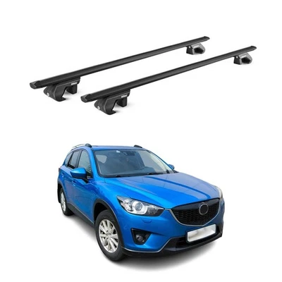 Barra transversal de techo negra para portaequipajes 2 piezas para Mazda CX-5 2013-2016 Foto 1 de 4