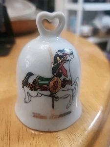 Vintage Six Flags Magic Mountain Merry Go Round Carousal Horse Porcelain Bell - Picture 1 of 11