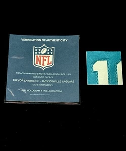 Trevor Lawrence Game Worn Jersey Patch 2x2 Inch NFL Cert Jacksonville Jaguars - Picture 1 of 2