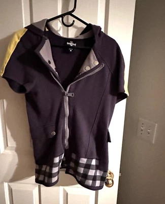 Disney Kingdom Hearts III Hoodie Riku Zip Short Sleeve Knit Shirt Cosplay Sz Sm - Image 1 of 4