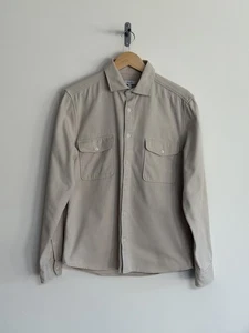Reiss “Arlo” Overshirt Shacket Ls Shirt Cream Beige Men’s Large Regular Fit - Picture 1 of 14