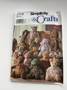 Simplicity Sewing Pattern 8418 Bears Overalls Elaine Heigl Designs Uncut - Picture 1 of 2