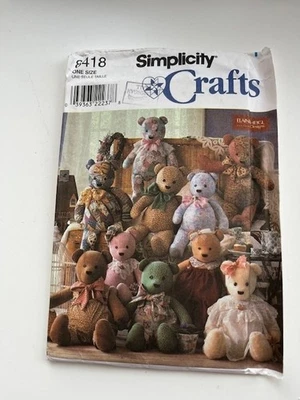 Simplicity Sewing Pattern 8418 Bears Overalls Elaine Heigl Designs Uncut - Image 1 of 2