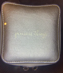 NWT! WOLF JEWELRY BOX "PRECIOUS THINGS" GOLD COLOR TOP GRAIN LEATHER ZIP AROUND - Picture 1 of 24