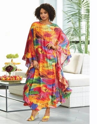 Maxi Vestido Fluido Talla S Ashro Rojo Naranja Etasha Foto 1 de 4