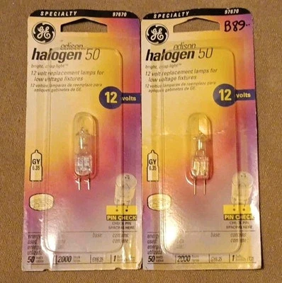 2 GE 50W GY6.35 12V Specialty Bulbs - Image 1 of 3