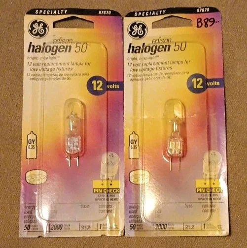 2 GE 50W GY6.35 12V Specialty Bulbs - Image 1 of 3
