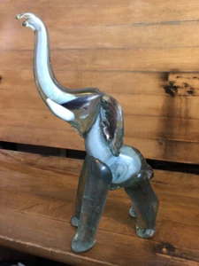 Murano mundgeblasene Glaskunst Elefant 10 cm hoch. Dickes Wirbelglas - Bild 1 von 8