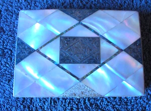 VICTORIAN Beautiful MOTHER OF PEAL WITH SILVER CARD CALLING CASE VERY RARE - Picture 1 of 21