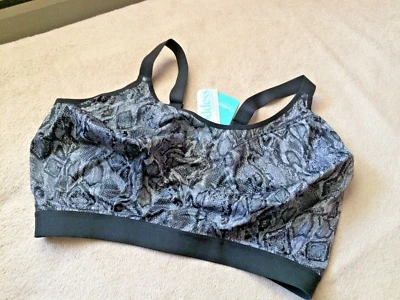 Sujetador deportivo Goddess 40M negro serpiente sin alambre soporte lateral estilo 6912 nuevo con etiquetas Foto 1 de 4