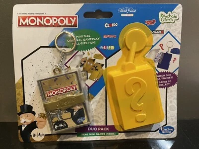 Hasbro Keychain Mini Travel Game MONOPOLY DUO Pack New - Image 1 of 4