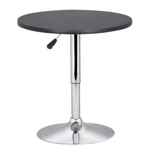 Adjustable Chrome Base Round Swivel Bar Table for Bistro Café, Pedestal Table - Picture 1 of 9