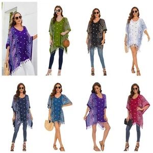 Beautybatik Women Boho Flora Printed Short Sleeve V neck Plus Size Tunic Tops - Picture 1 of 89