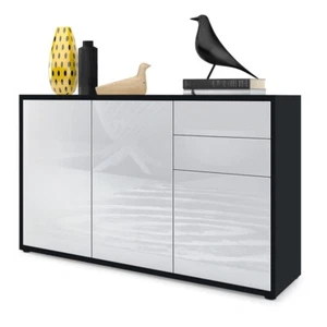 Kommode Sideboard Anrichte Schrank Ben V3 in Schwarz - Hochglanz und Naturtöne - Bild 1 von 93