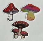 Set of 3 Red Rainbow Mushroom Stickers Scapbooking Decorations Laptop Lockers #2