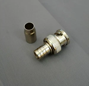 (10 PACKS) BNC Male 2-PC Crimp-On for RG59/U RG62/U Cable Connector- USA Seller - Picture 1 of 3