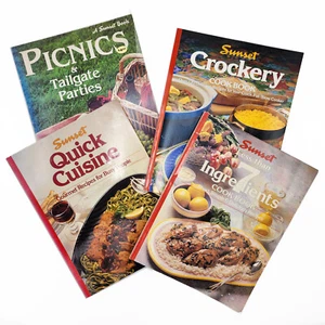 Lot of 4 Vintage Sunset Cookbooks 1980s 1990s Picnics Crockery Quick Cuisine - Picture 1 of 13