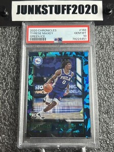 2020-21 Playbook Tyrese Maxey PSA 10 Green Ice Fanatics 168 Chronicles Rookie SP