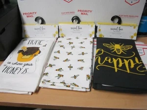 GiftCraft Bee Tea Towels, 3 Asst. NEW, S4 - Picture 1 of 11