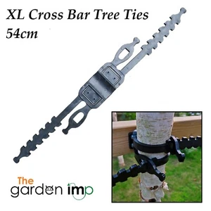 Cross Bar XL Tree Tie Strong Soft Rubber Adjustable 2-Strap Plant Stake Support - Picture 1 of 9