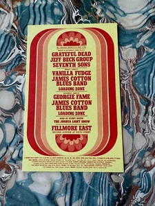 1968 Grateful Dead Fillmore East Handbill Vanila Fudge Sixties Original Concert - Picture 1 of 3