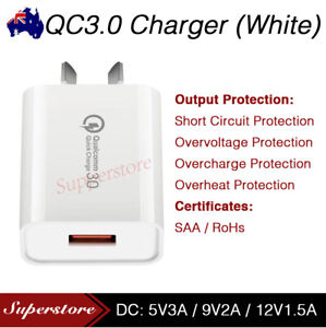 Qualcomm Quick Charge QC 3.0 for apple iphone Super Fast USB Wall Charger 18W AU