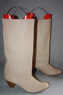 Mi bottes d.co Cuir Très Souple beige bouts Ronds T 39 TBE - Photo 1/4