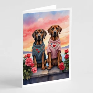 Bloodhound Two Hearts Greeting Cards and Envelopes Pack of 8 DAC4619GCA7P - Picture 1 of 3