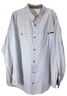 Camisa Columbia Para Hombres 2XL River Lodge Algodón Cuadros Manga Larga Oculta Con Botones  Foto 1 de 4