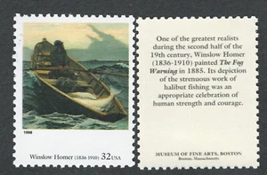 US. 3236j. 32c. Winslow Homer (1836-1910) 3236. arte americana. MNH. 1998 - Foto 1 di 1