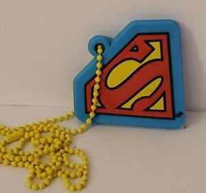 Justice League SUPERMAN FLASHLIGHT Keychain Keyring Basic Fun Necklace Batman 