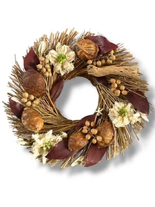 Decorative Dried Plant Wreath | Rustic Natural Wall | Door Decor | 25cm - Picture 1 of 7
