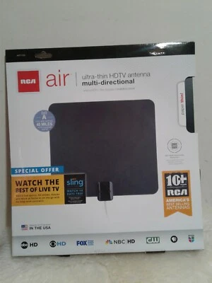 Nueva antena HDTV multidireccional ultrafina de 40 millas de alcance RCA Air, ANT1100 Foto 1 de 2