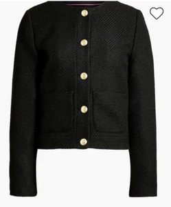 J.Crew $228 Womens Black Tweed Jacket Size 22 BS928 - Picture 1 of 9