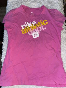 Nike Girls Sz. 14/16 “ Athletic Dept” Pink Vintage Style Tee. Cute, Fun - Picture 1 of 8