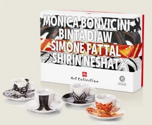 New! illy art collection 2024: Genesi- 4 Espresso Cups/Saucers ft Shirin Neshat - Picture 1 of 13